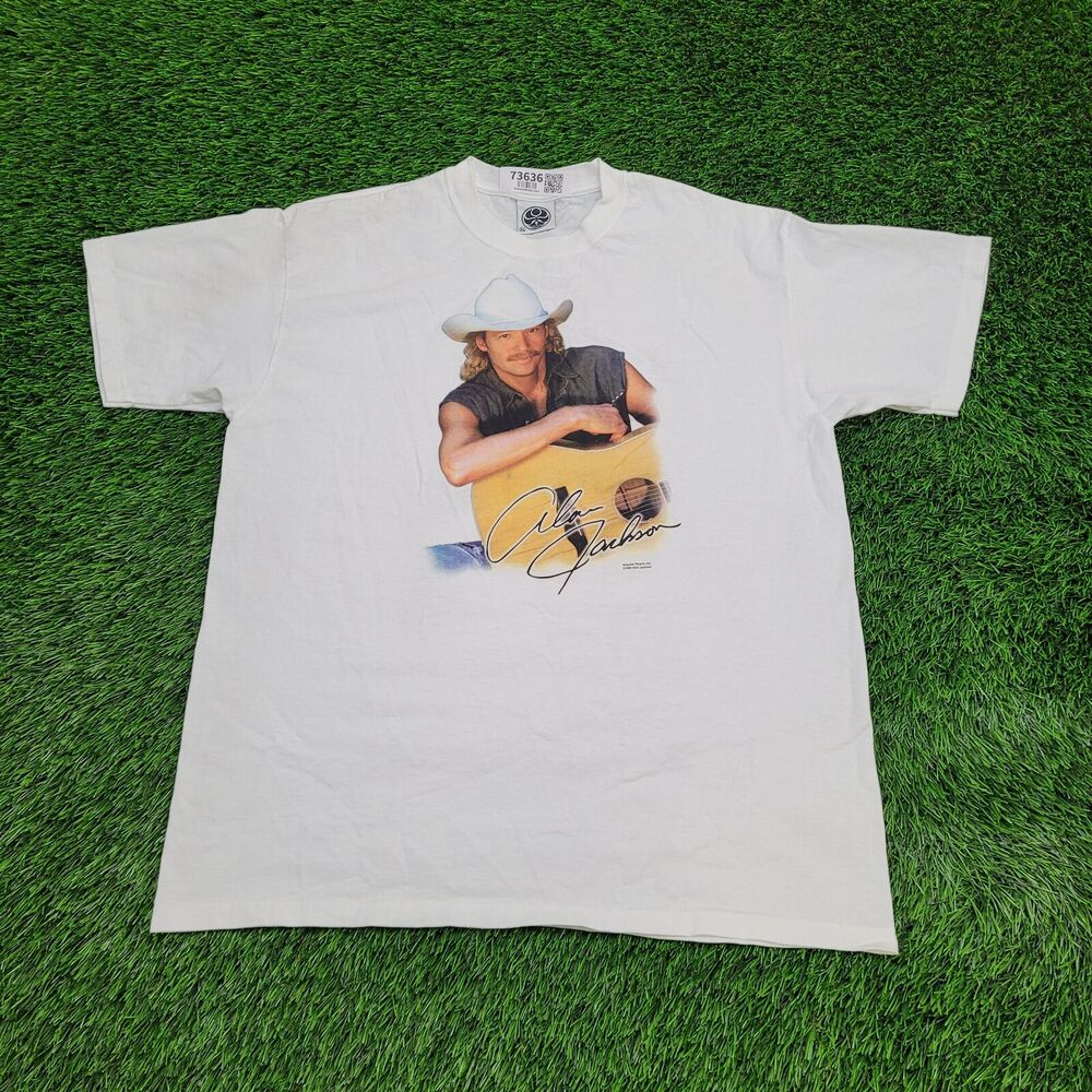 Vintage 1999 Alan-Jackson Western Shirt Women XL 22x28 White